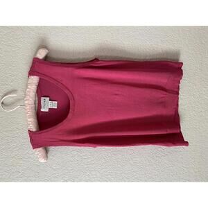 Oscar by Oscar De La Renta Pink Sleeveless Knit Blouse Tank Size L Slinky